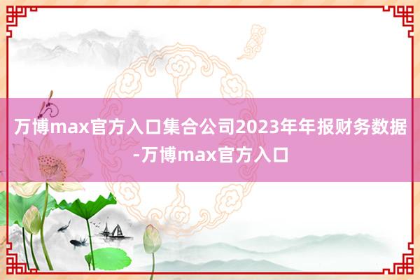 万博max官方入口集合公司2023年年报财务数据-万博max官方入口