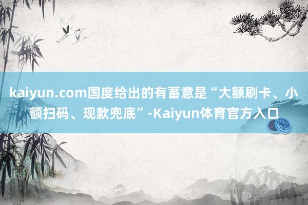 kaiyun.com国度给出的有蓄意是“大额刷卡、小额扫码、现款兜底”-Kaiyun体育官方入口