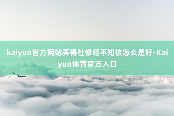 kaiyun官方网站弄得杜修经不知该怎么是好-Kaiyun体育官方入口