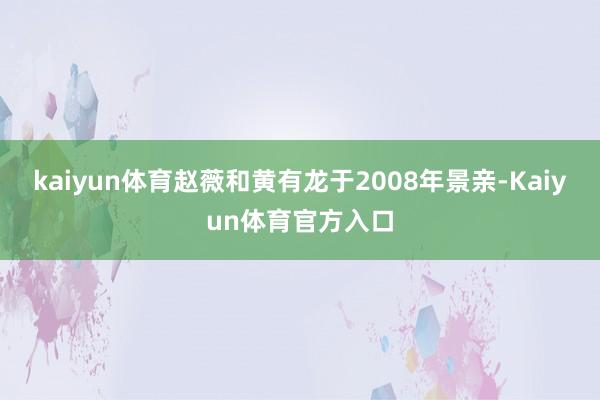 kaiyun体育赵薇和黄有龙于2008年景亲-Kaiyun体育官方入口