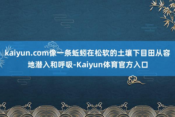 kaiyun.com像一条蚯蚓在松软的土壤下目田从容地潜入和呼吸-Kaiyun体育官方入口